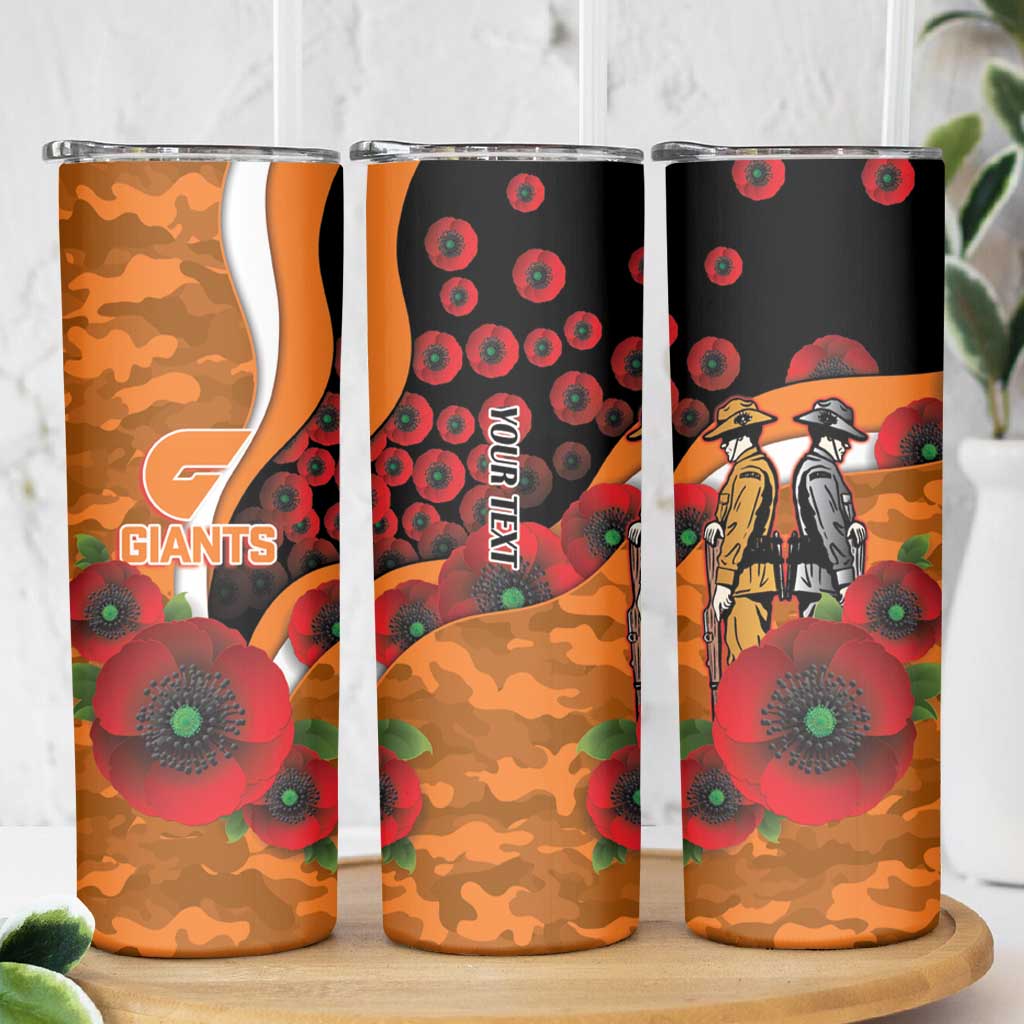 Greater Giants ANZAC Personalised Skinny Tumbler Lest We Forget Poppy Camo