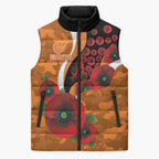 Greater Giants ANZAC Personalised Sleeveless Puffer Jacket Lest We Forget Poppy Camo