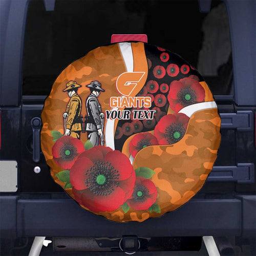 Greater Giants ANZAC Personalised Spare Tire Cover Lest We Forget Poppy Camo