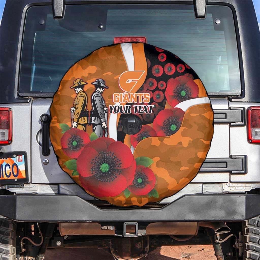 Greater Giants ANZAC Personalised Spare Tire Cover Lest We Forget Poppy Camo
