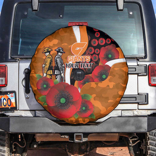 Greater Giants ANZAC Personalised Spare Tire Cover Lest We Forget Poppy Camo