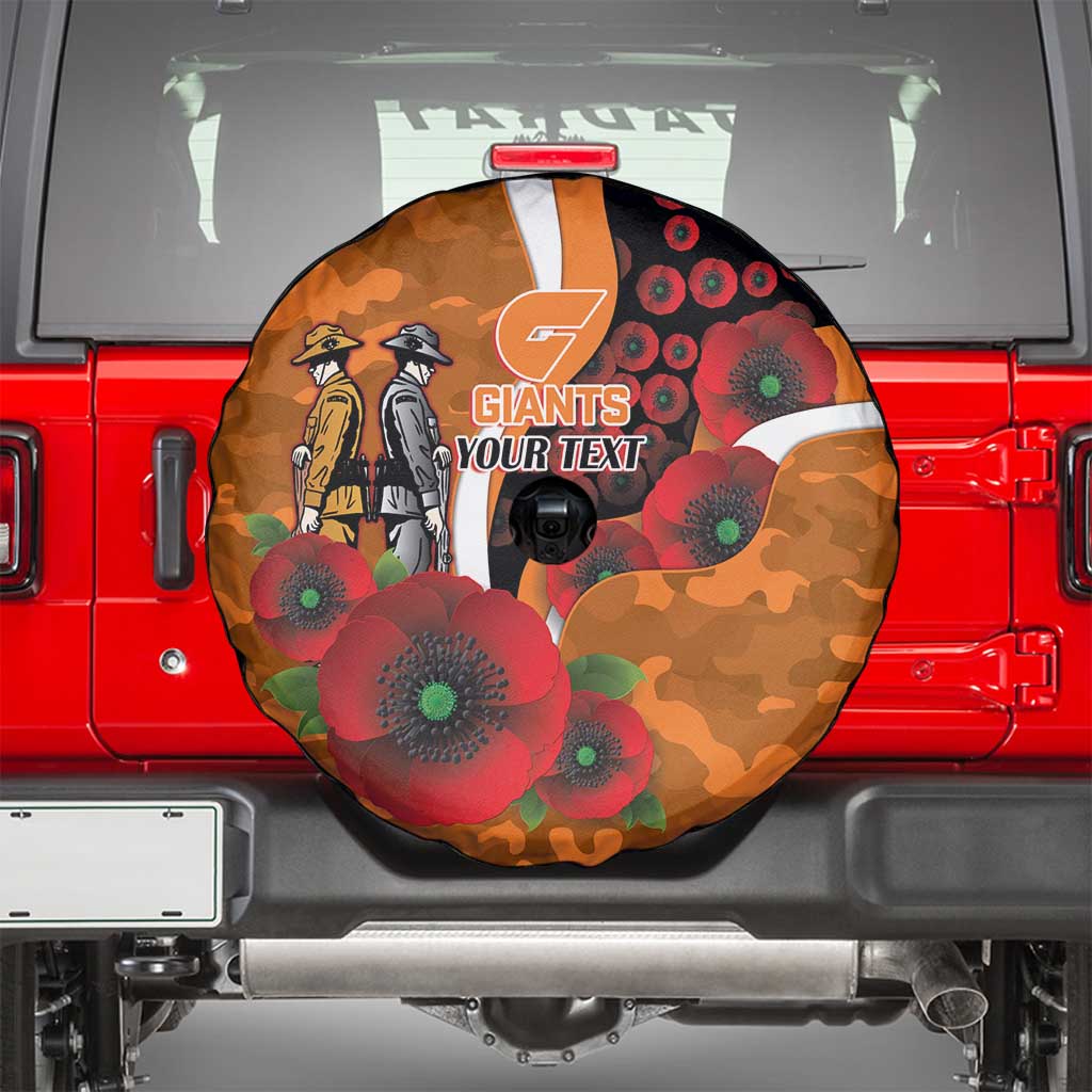 Greater Giants ANZAC Personalised Spare Tire Cover Lest We Forget Poppy Camo