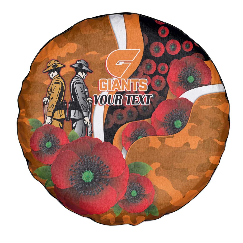 Greater Giants ANZAC Personalised Spare Tire Cover Lest We Forget Poppy Camo