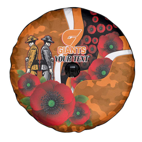 Greater Giants ANZAC Personalised Spare Tire Cover Lest We Forget Poppy Camo