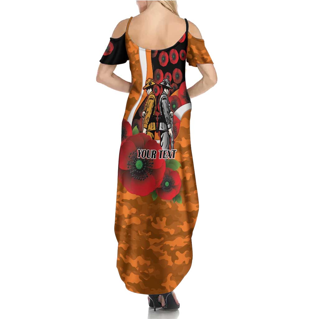 Greater Giants ANZAC Personalised Summer Maxi Dress Lest We Forget Poppy Camo