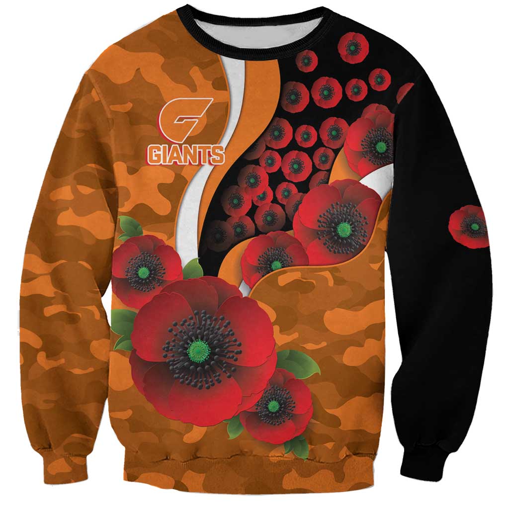 Greater Giants ANZAC Personalised Sweatshirt Lest We Forget Poppy Camo
