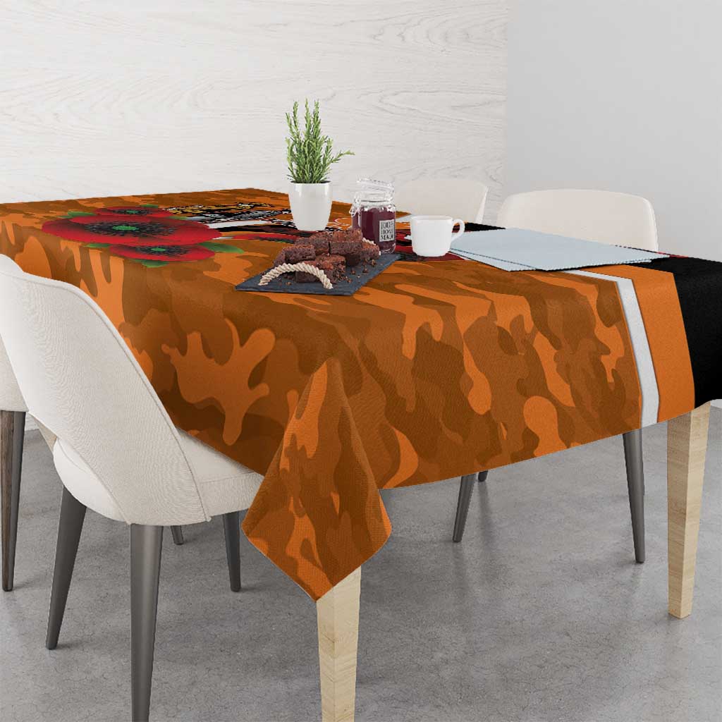 Greater Giants ANZAC Personalised Tablecloth Lest We Forget Poppy Camo