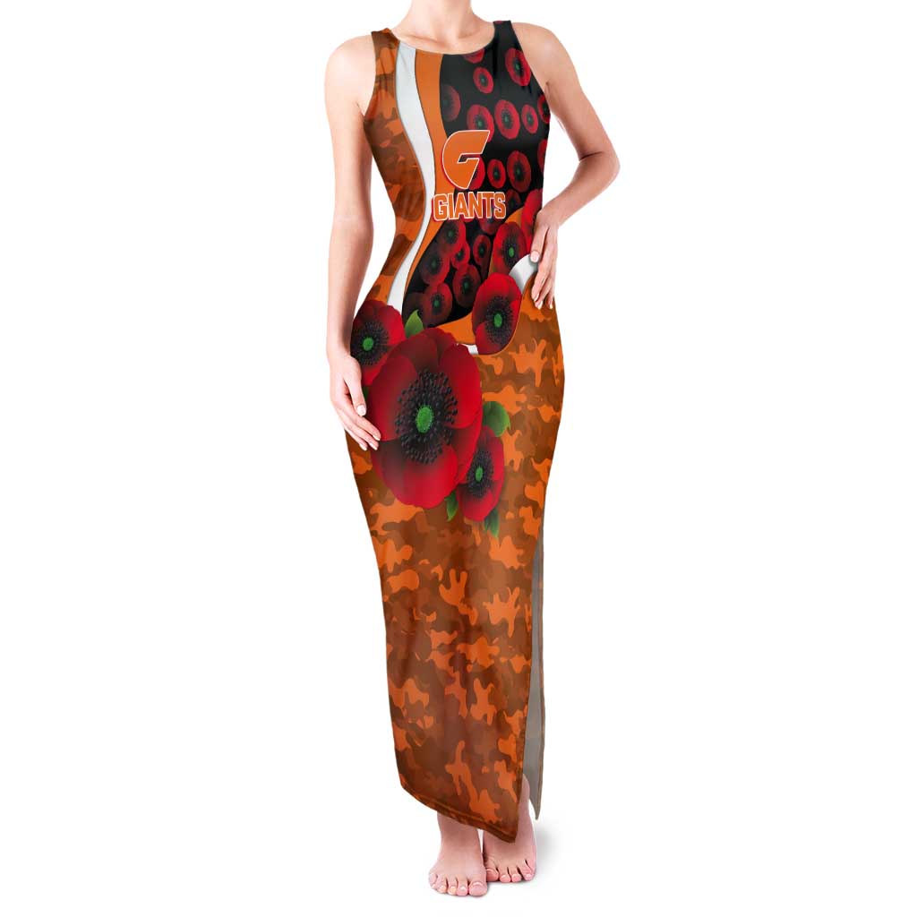 Greater Giants ANZAC Personalised Tank Maxi Dress Lest We Forget Poppy Camo