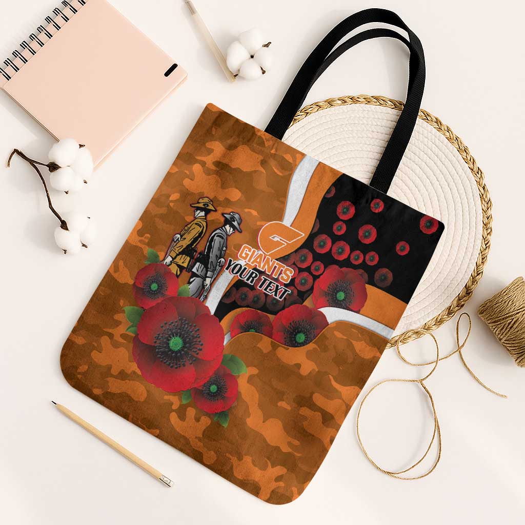 Greater Giants ANZAC Personalised Tote Bag Lest We Forget Poppy Camo