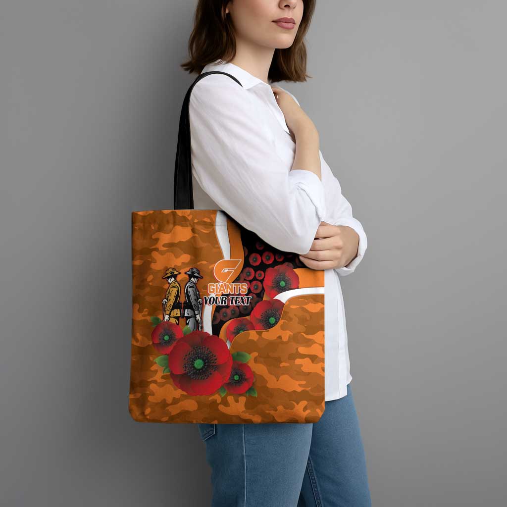 Greater Giants ANZAC Personalised Tote Bag Lest We Forget Poppy Camo