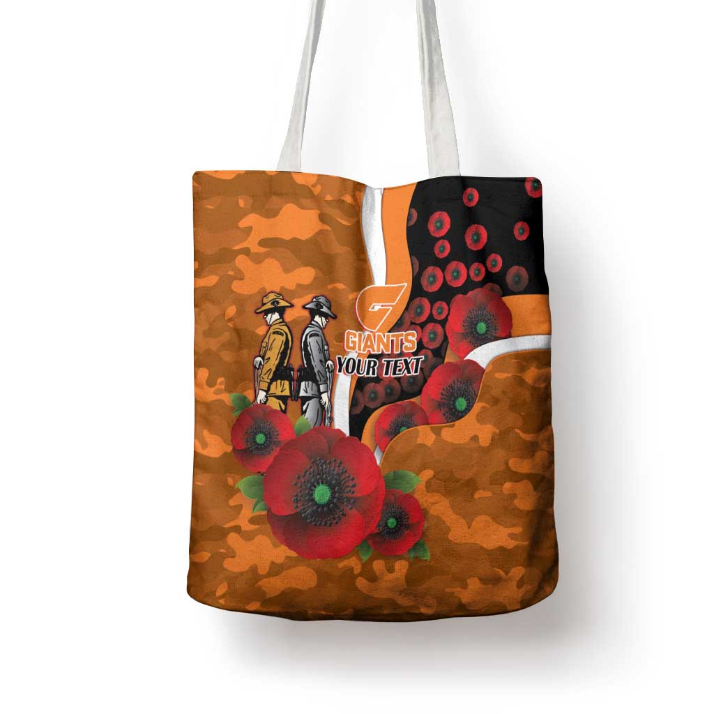 Greater Giants ANZAC Personalised Tote Bag Lest We Forget Poppy Camo