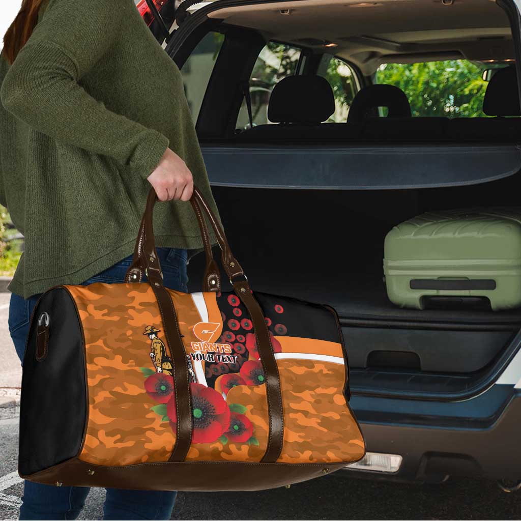 Greater Giants ANZAC Personalised Travel Bag Lest We Forget Poppy Camo
