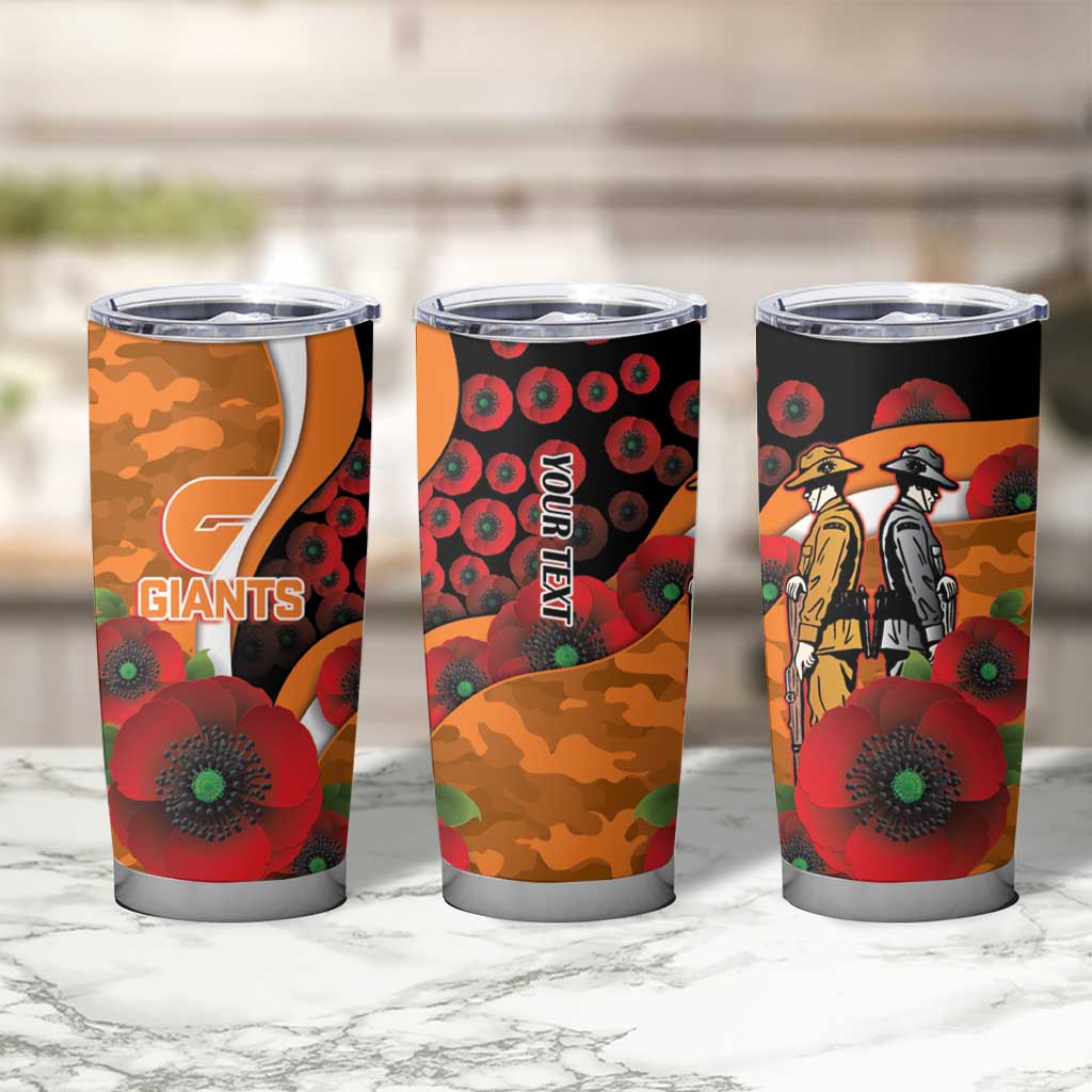 Greater Giants ANZAC Personalised Tumbler Cup Lest We Forget Poppy Camo