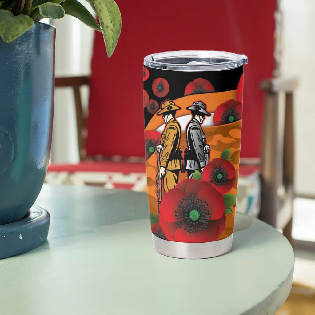 Greater Giants ANZAC Personalised Tumbler Cup Lest We Forget Poppy Camo