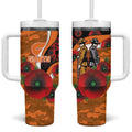 Greater Giants ANZAC Personalised Tumbler With Handle Lest We Forget Poppy Camo