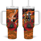 Greater Giants ANZAC Personalised Tumbler With Handle Lest We Forget Poppy Camo