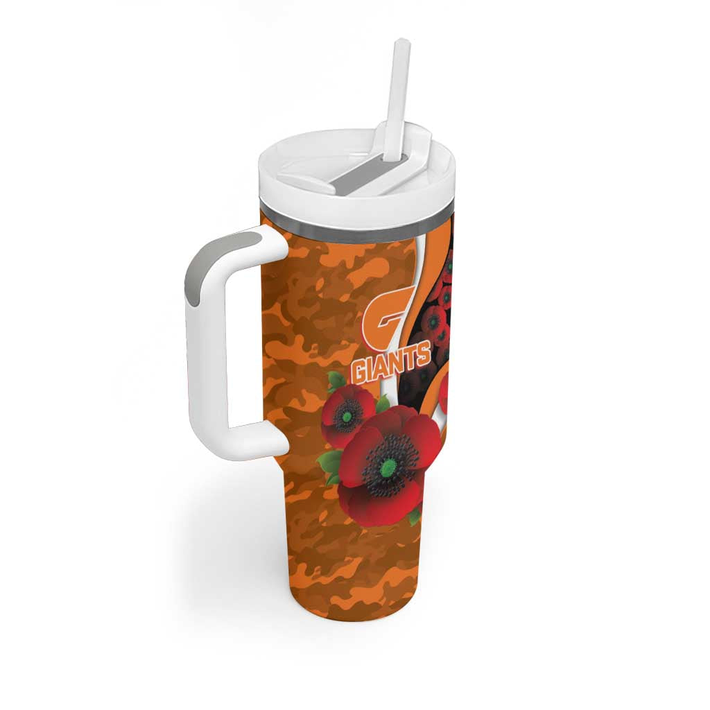 Greater Giants ANZAC Personalised Tumbler With Handle Lest We Forget Poppy Camo