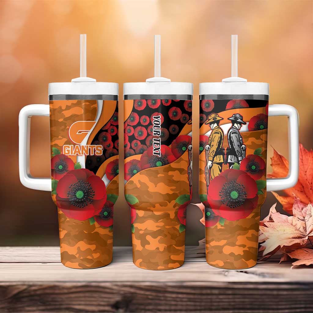 Greater Giants ANZAC Personalised Tumbler With Handle Lest We Forget Poppy Camo