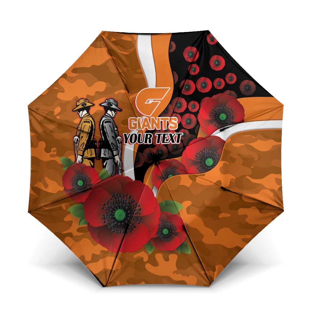 Greater Giants ANZAC Personalised Umbrella Lest We Forget Poppy Camo