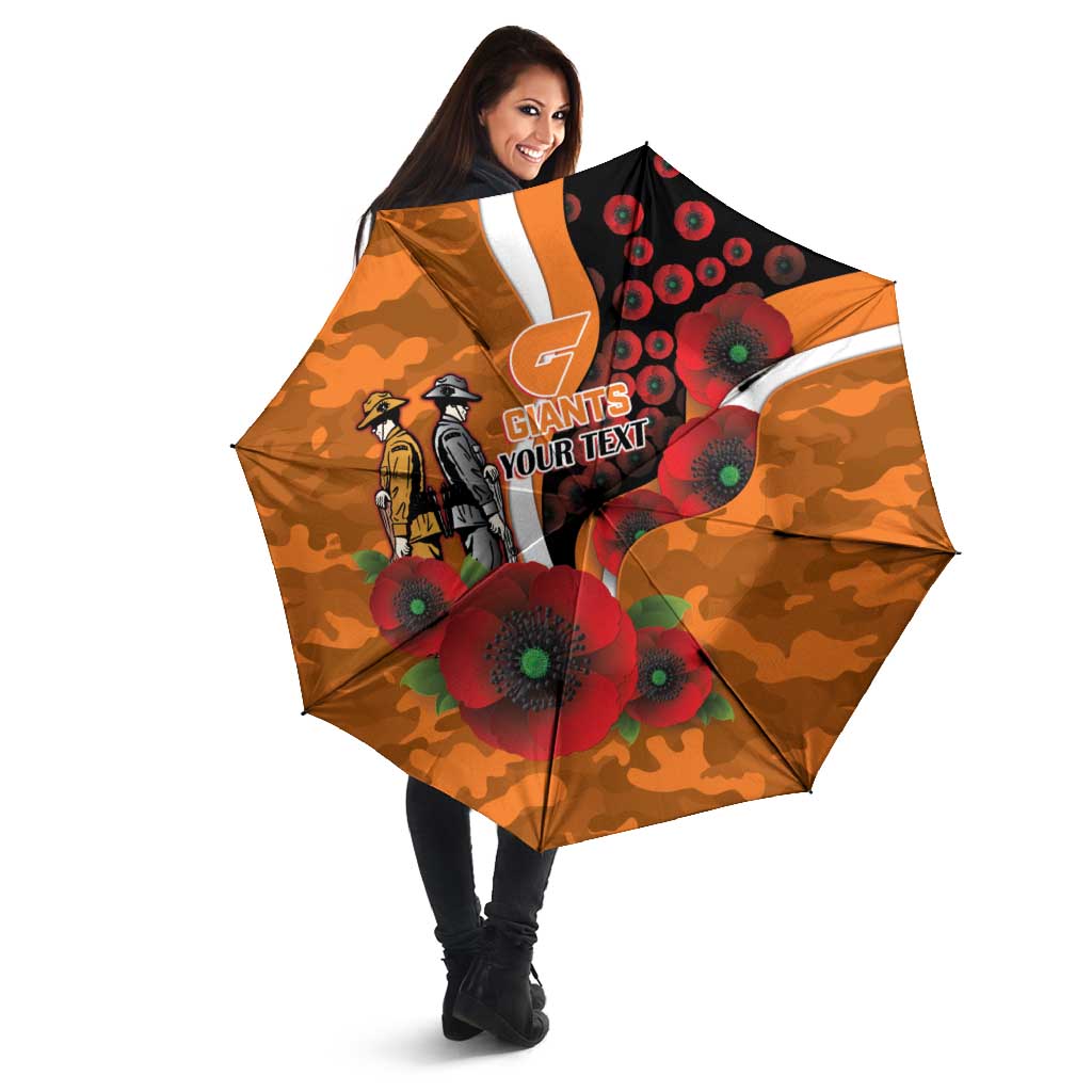 Greater Giants ANZAC Personalised Umbrella Lest We Forget Poppy Camo