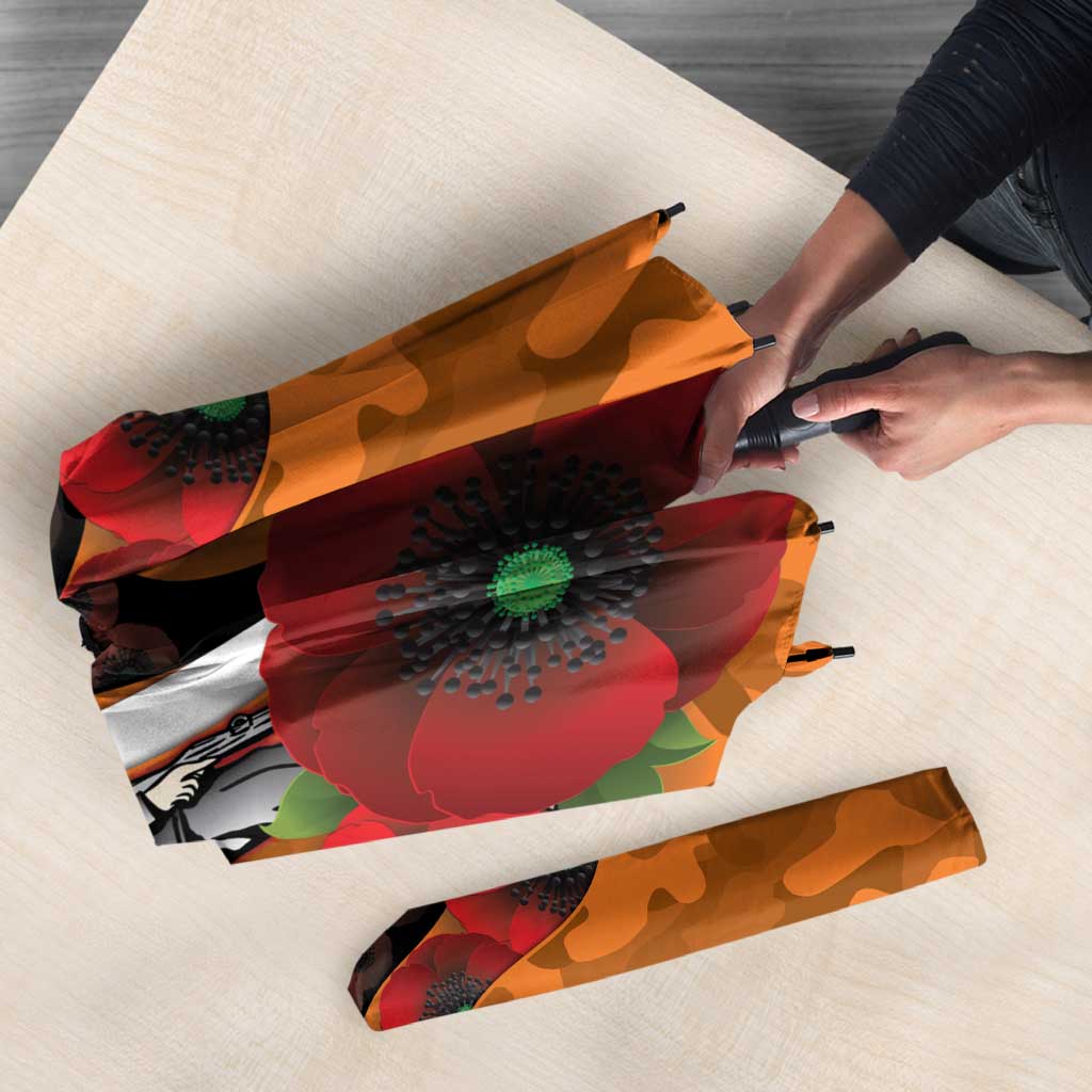 Greater Giants ANZAC Personalised Umbrella Lest We Forget Poppy Camo