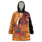 Greater Giants ANZAC Personalised Wearable Blanket Hoodie Lest We Forget Poppy Camo