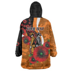 Greater Giants ANZAC Personalised Wearable Blanket Hoodie Lest We Forget Poppy Camo