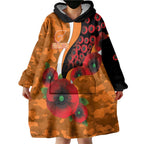 Greater Giants ANZAC Personalised Wearable Blanket Hoodie Lest We Forget Poppy Camo