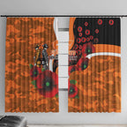 Greater Giants ANZAC Personalised Window Curtain Lest We Forget Poppy Camo