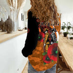 Greater Giants ANZAC Personalised Women Casual Shirt Lest We Forget Poppy Camo