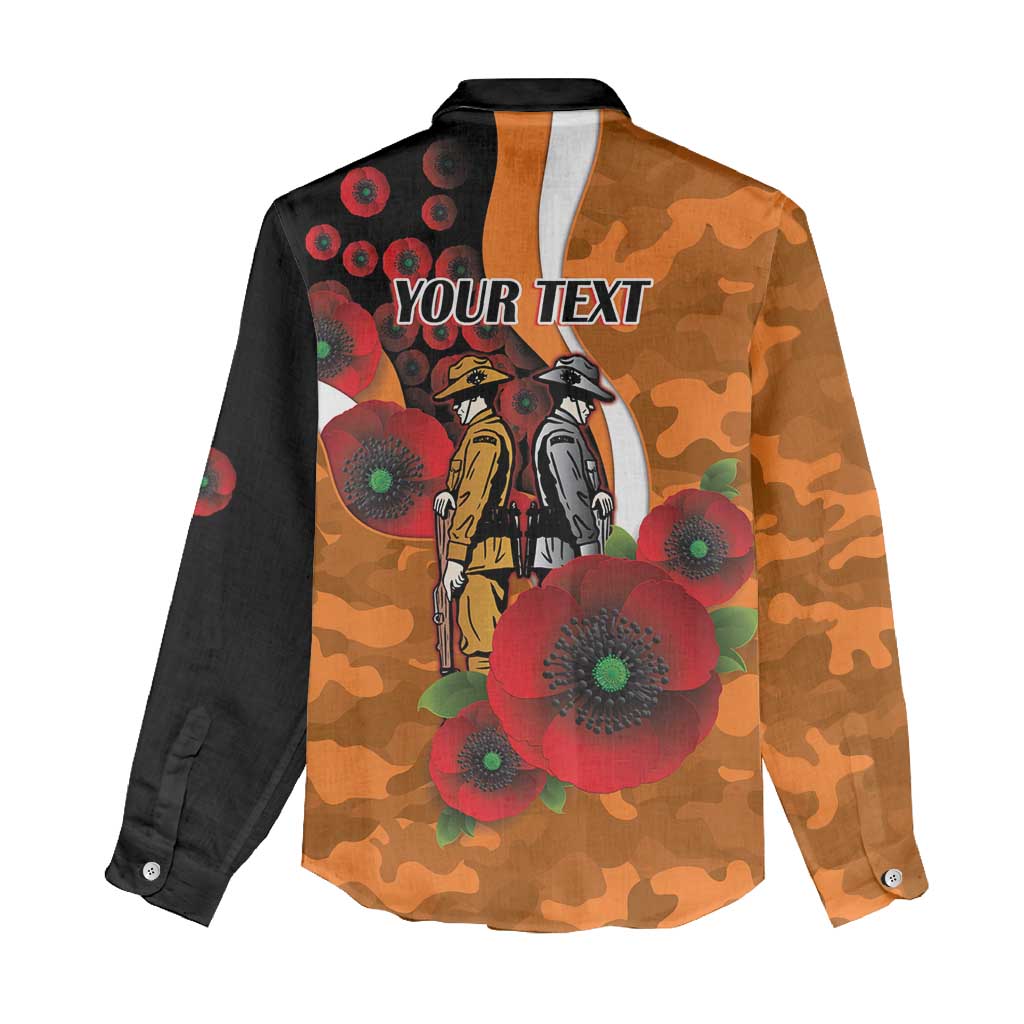 Greater Giants ANZAC Personalised Women Casual Shirt Lest We Forget Poppy Camo