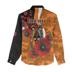 Greater Giants ANZAC Personalised Women Casual Shirt Lest We Forget Poppy Camo