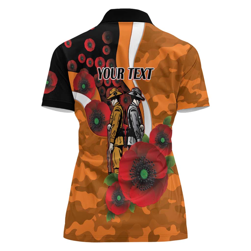Greater Giants ANZAC Personalised Women Polo Shirt Lest We Forget Poppy Camo
