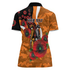 Greater Giants ANZAC Personalised Women Polo Shirt Lest We Forget Poppy Camo