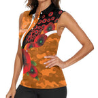 Greater Giants ANZAC Personalised Women Sleeveless Polo Shirt Lest We Forget Poppy Camo