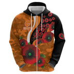 Greater Giants ANZAC Personalised Zip Hoodie Lest We Forget Poppy Camo