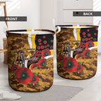 Hawthorn Hawks ANZAC Personalised Laundry Basket Lest We Forget Poppy Camo