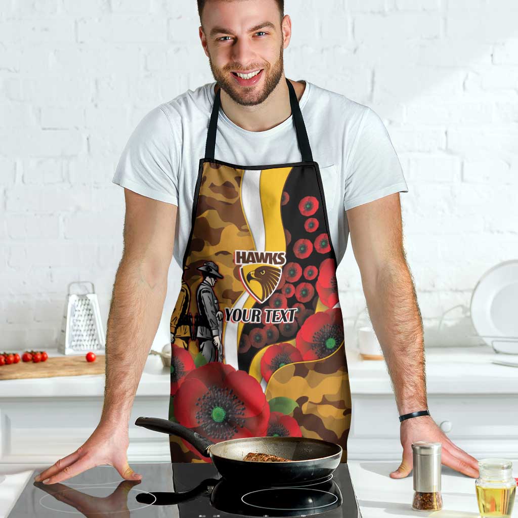 Hawthorn Hawks ANZAC Personalised Apron Lest We Forget Poppy Camo