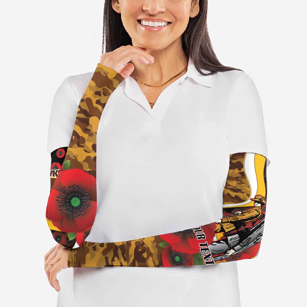 Hawthorn Hawks ANZAC Personalised Arm Sleeves Lest We Forget Poppy Camo