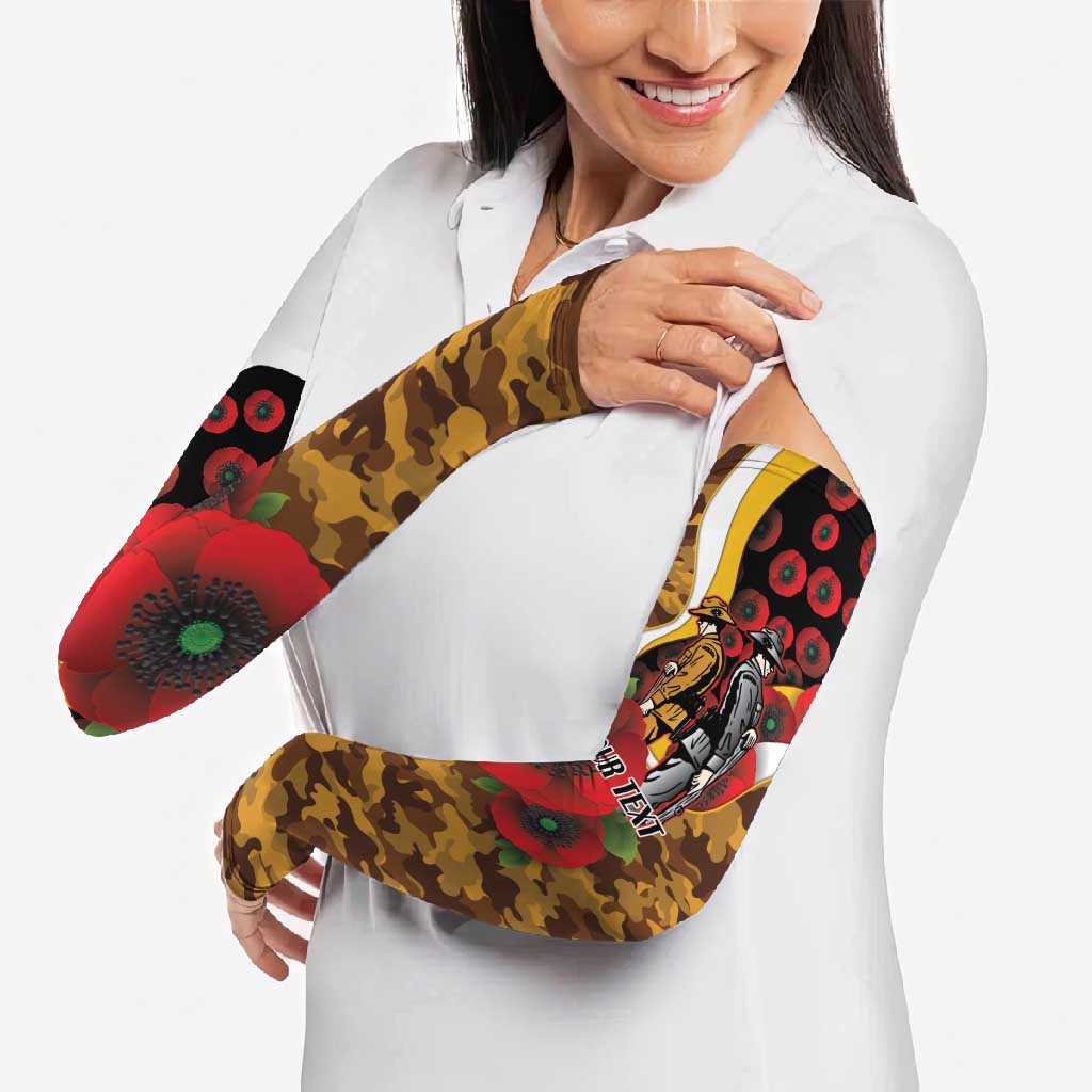 Hawthorn Hawks ANZAC Personalised Arm Sleeves Lest We Forget Poppy Camo