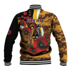 Hawthorn Hawks ANZAC Personalised Baseball Jacket Lest We Forget Poppy Camo