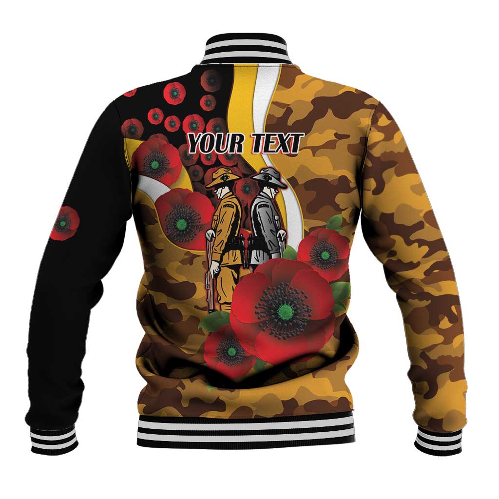 Hawthorn Hawks ANZAC Personalised Baseball Jacket Lest We Forget Poppy Camo