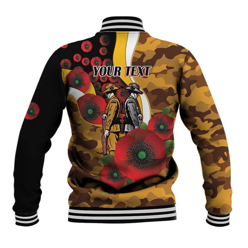 Hawthorn Hawks ANZAC Personalised Baseball Jacket Lest We Forget Poppy Camo