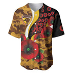 Hawthorn Hawks ANZAC Personalised Baseball Jersey Lest We Forget Poppy Camo