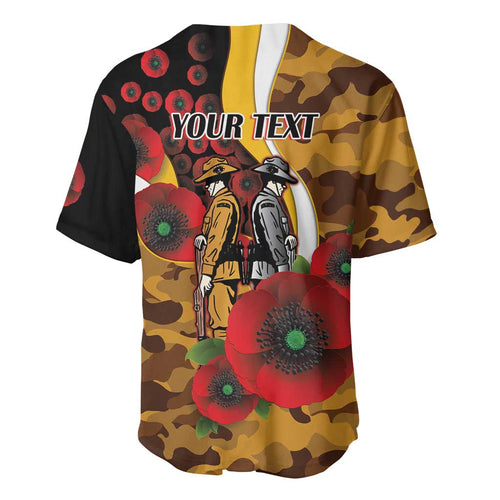 Hawthorn Hawks ANZAC Personalised Baseball Jersey Lest We Forget Poppy Camo