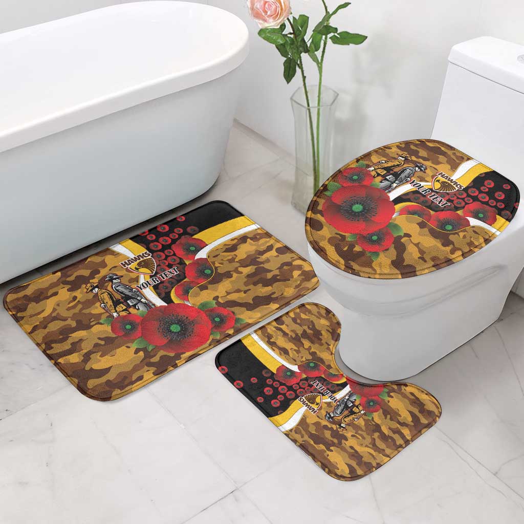 Hawthorn Hawks ANZAC Personalised Bathroom Set Lest We Forget Poppy Camo