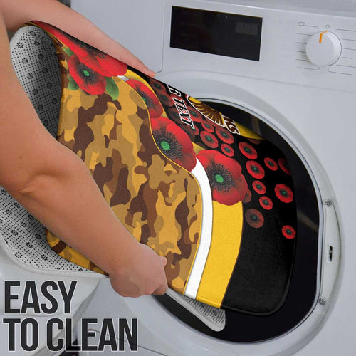 Hawthorn Hawks ANZAC Personalised Bathroom Set Lest We Forget Poppy Camo
