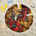 Hawthorn Hawks ANZAC Personalised Beach Blanket Lest We Forget Poppy Camo