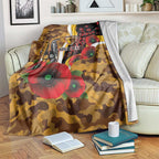 Hawthorn Hawks ANZAC Personalised Blanket Lest We Forget Poppy Camo