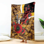 Hawthorn Hawks ANZAC Personalised Blanket Lest We Forget Poppy Camo